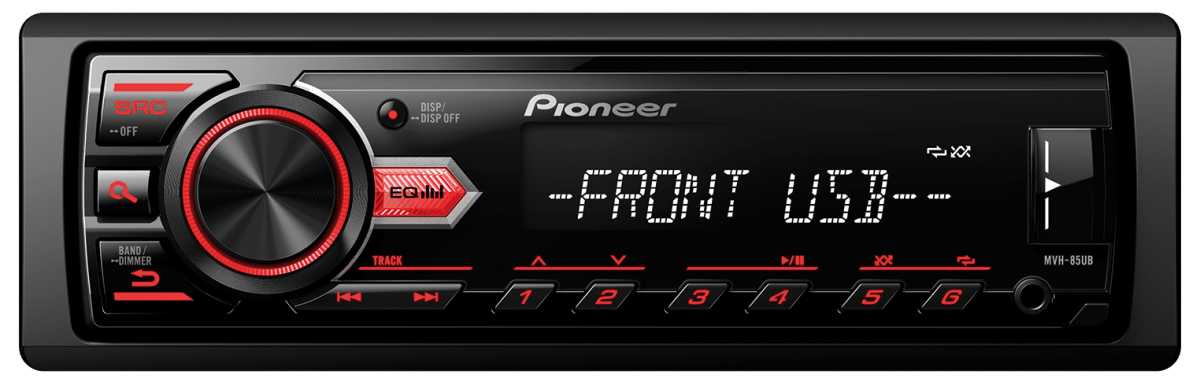 Pioneer MVH 85UB Single Din Car Multimedia Receiver - Fastrak