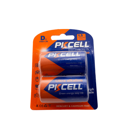 PKCell 1.5V D Size Ultra Alkaline Battery [LR20 - 2B] - Fastrak
