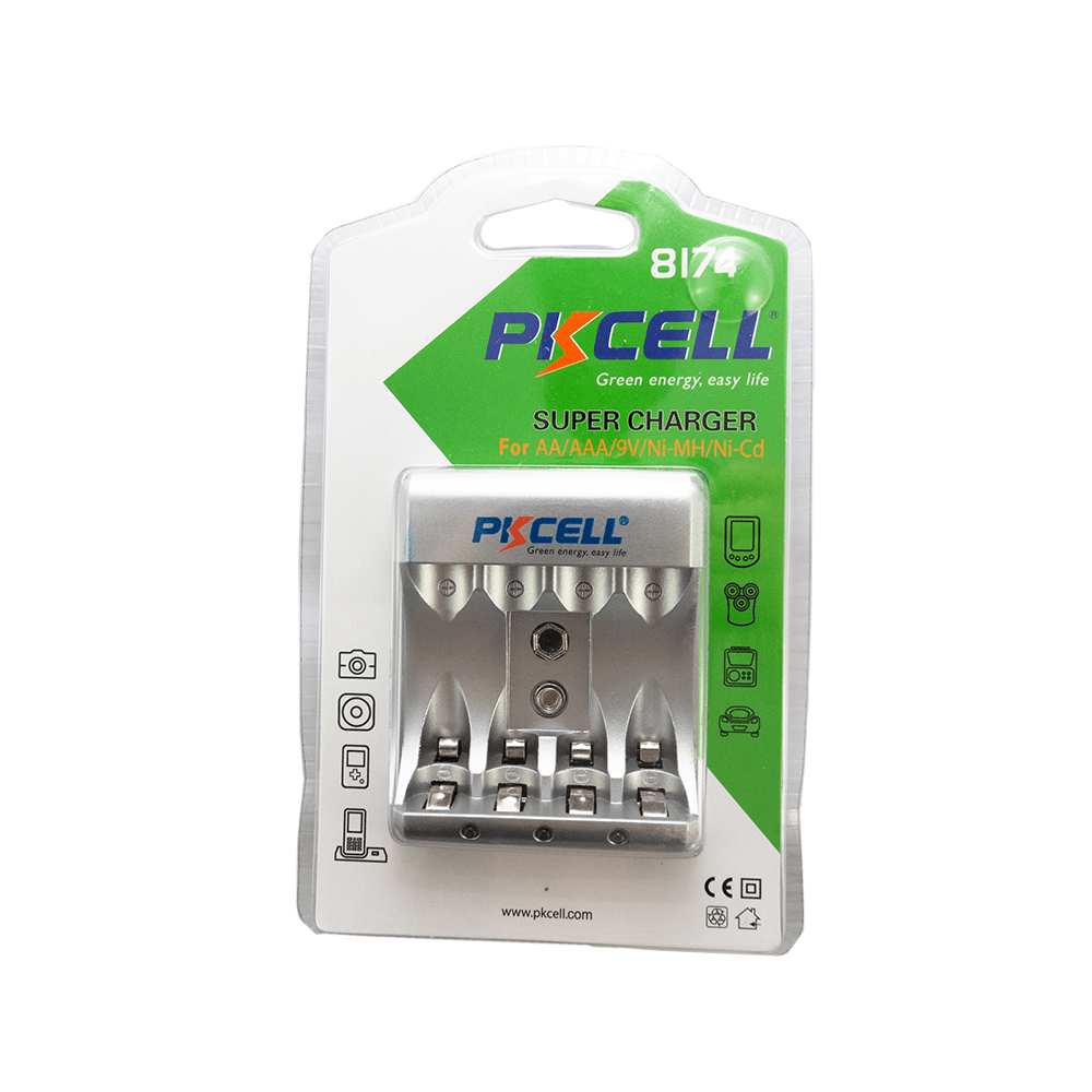 PKCELL 8174 Battery Charger For 2Pc /4Pc AA, AAA, 1Pc - Fastrak