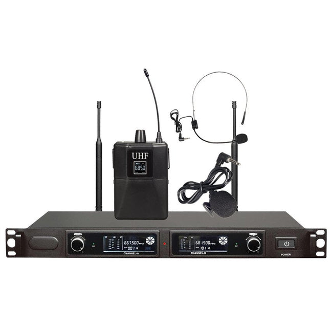 FTS KU500 MKII Dual 1 Handheld and 1 Headset Wireless Microphones - Fastrak