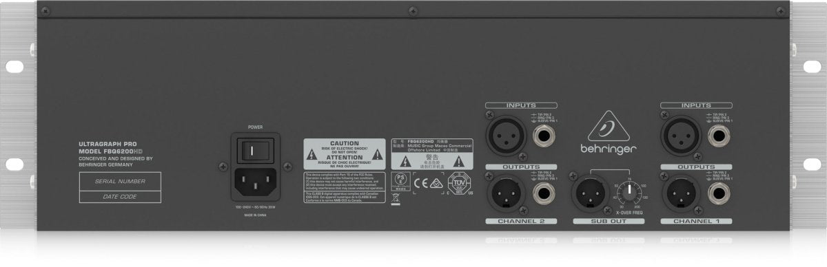 Behringer FBQ6200HD 31 - Band Stereo Graphic Equalizer - Fastrak