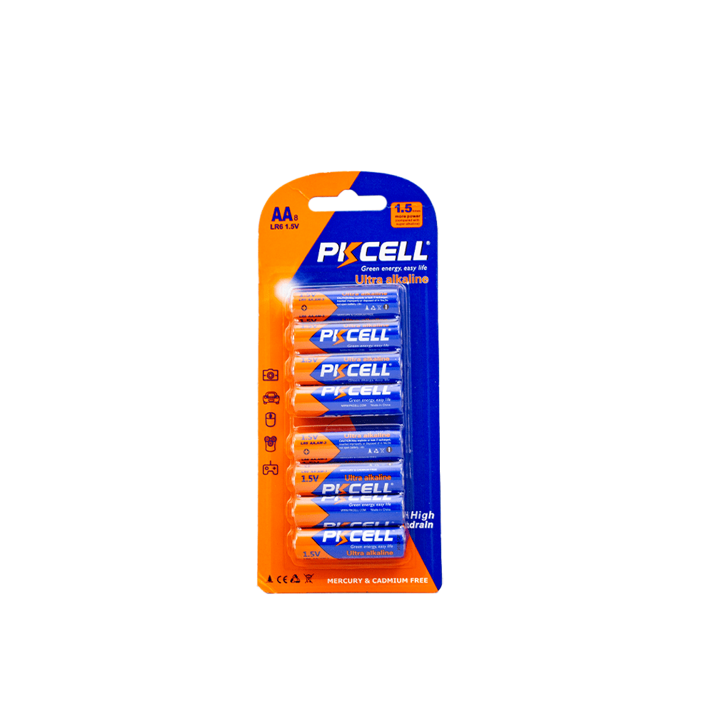 LR6 - 8B 8pc Ultra Alkaline AA Battery 1.5V ,380mins, 0 Hg - Fastrak