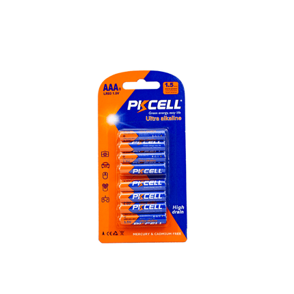 PKCell 8pc Ultra alkaline AAA battery [LR03 - 8B] - Fastrak