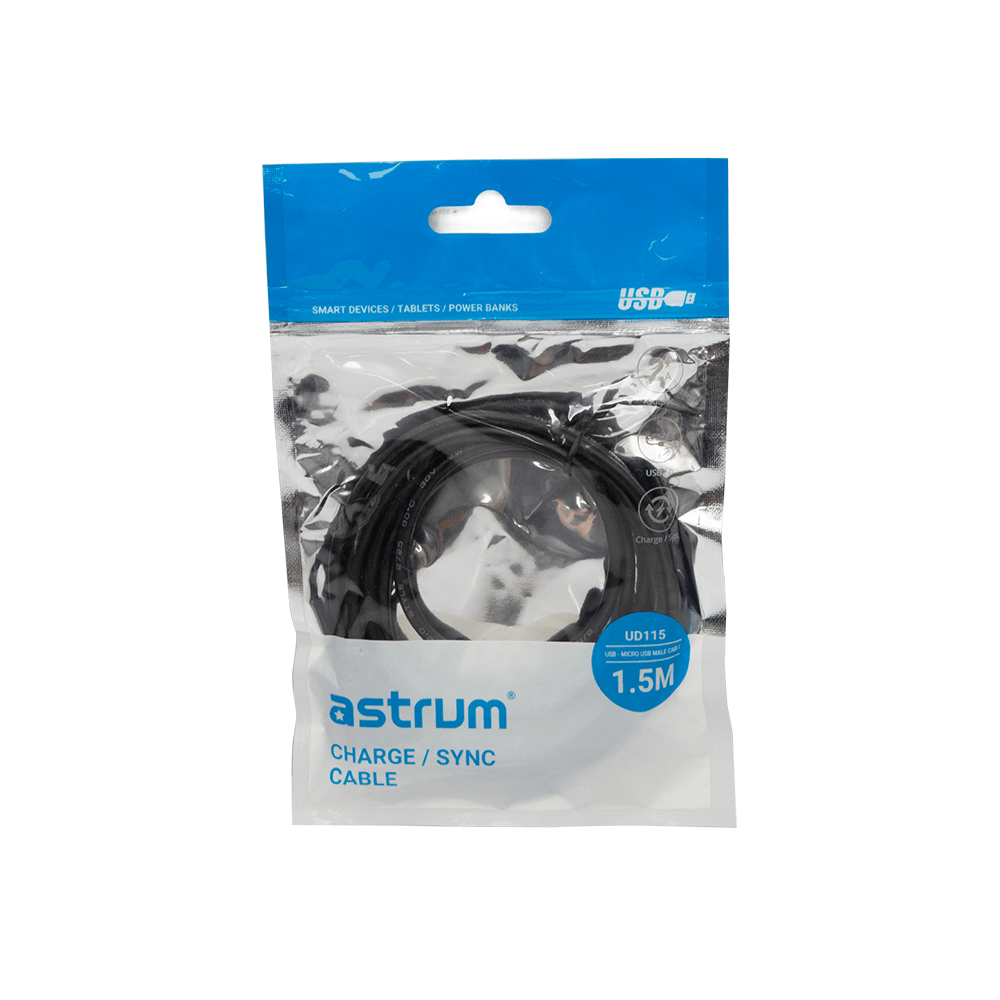 Astrum UD115 Micro USB to USB 1.5M Mobile Cable - Fastrak