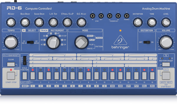 Behringer RD-6 BU Classic Analog Drum Machine (Blue)